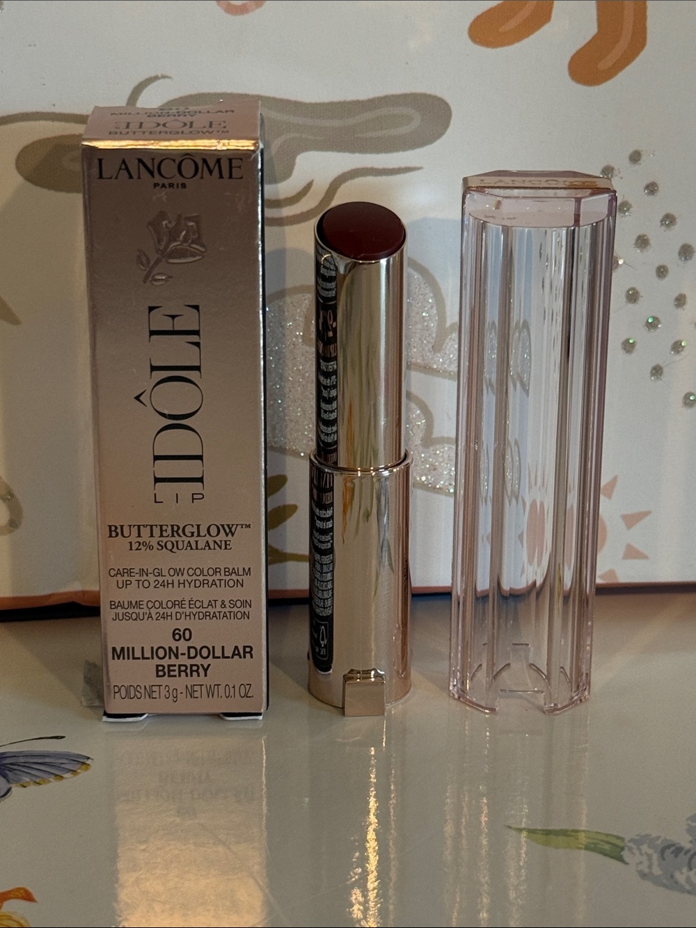 Lancôme Idôle Butterglow Lip Balm - Million-Dollar Berry (pink, gold)
